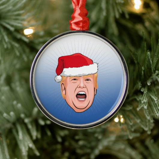 Angry Donald Trump Kerstmis Metalen Ornament (Boom)