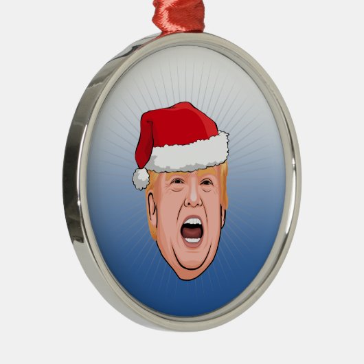 Angry Donald Trump Kerstmis Metalen Ornament (Rechts)
