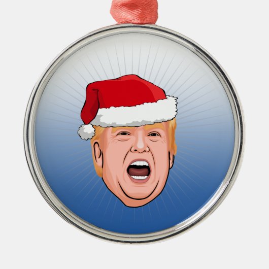 Angry Donald Trump Kerstmis Metalen Ornament (Voorkant)