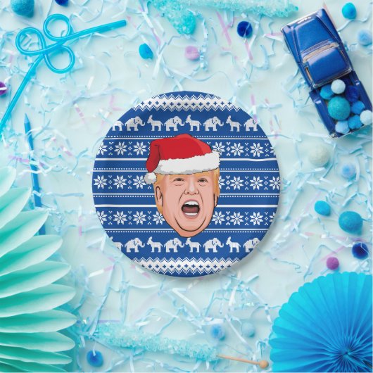 Angry Donald Trump Kerstmis Papieren Bordje (Feest)