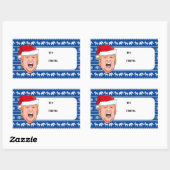Angry Donald Trump Kerstmis Rechthoekige Sticker (Vel)