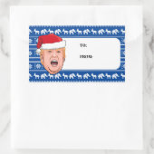 Angry Donald Trump Kerstmis Rechthoekige Sticker (Tas)