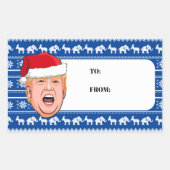Angry Donald Trump Kerstmis Rechthoekige Sticker (Voorkant)