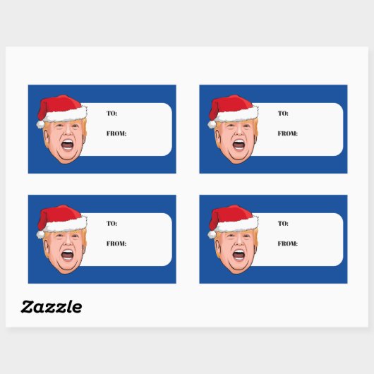 Angry Donald Trump Kerstmis Rechthoekige Sticker (Vel)