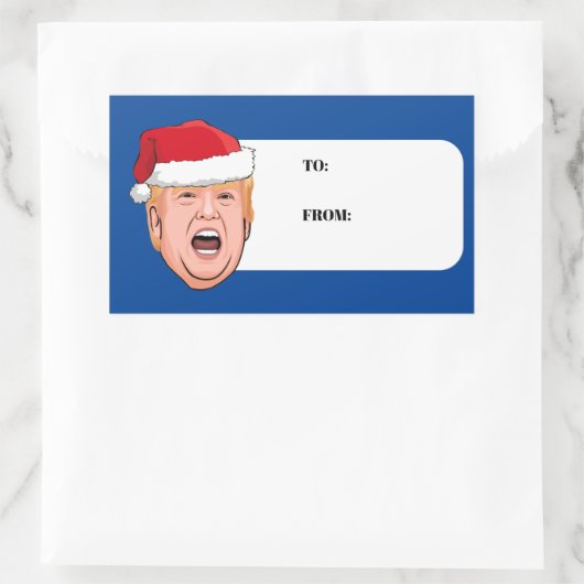 Angry Donald Trump Kerstmis Rechthoekige Sticker (Tas)