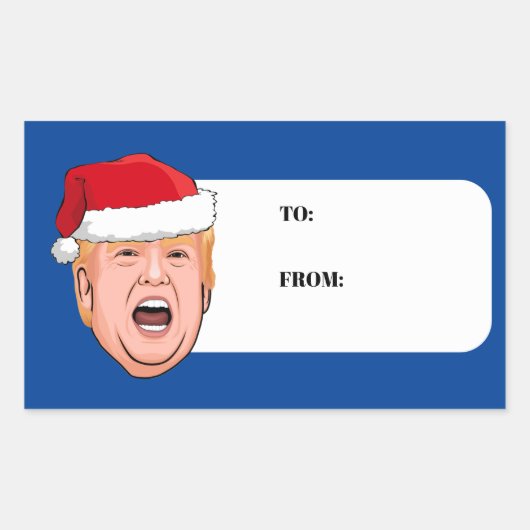 Angry Donald Trump Kerstmis Rechthoekige Sticker (Voorkant)