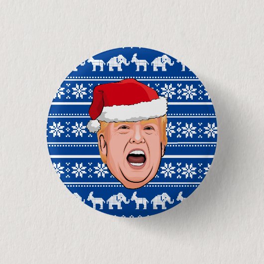 Angry Donald Trump Kerstmis Ronde Button 3,2 Cm (Voorkant)