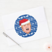 Angry Donald Trump Kerstmis Ronde Sticker (Envelop)