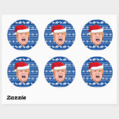 Angry Donald Trump Kerstmis Ronde Sticker (Vel)