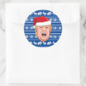 Angry Donald Trump Kerstmis Ronde Sticker (Tas)