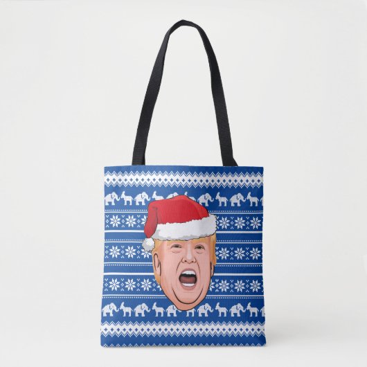 Angry Donald Trump Kerstmis Tote Bag (Voorkant)