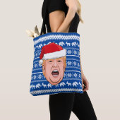 Angry Donald Trump Kerstmis Tote Bag (Dichtbij)