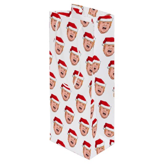 Angry Donald Trump Kerstmis Wijn Cadeautas (Achterkant Gekanteld)