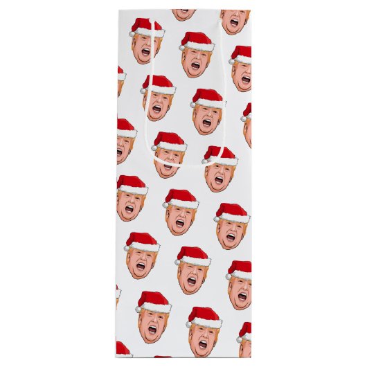 Angry Donald Trump Kerstmis Wijn Cadeautas (Voorkant)