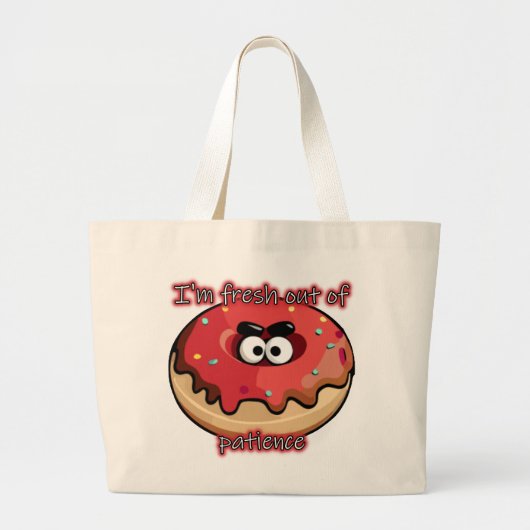 Angry Donut: Verfrist uit geduld Grote Tote Bag (Voorkant)