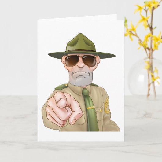 Angry Drill Sergeant Pointing Kaart (Gele Bloem)