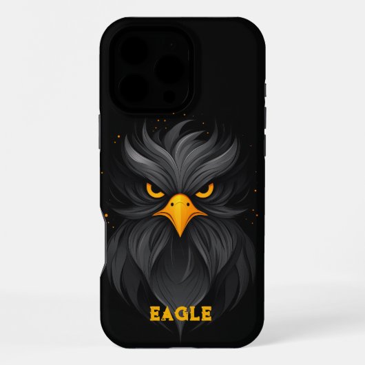 Angry Eagle Black iPhone Hoesje (Achterkant)