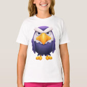 Angry Eagle Mascot – Fierce Purple cute Bird Kids T-shirt (Voorkant)