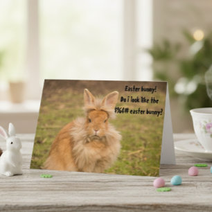 Angry Easter Bunny Funny Humor Wenskaart Feestdagen Kaart