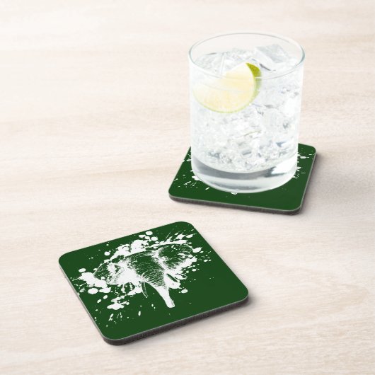 Angry Elephant in White Drankjes Onderzetter (Rechterzijde)