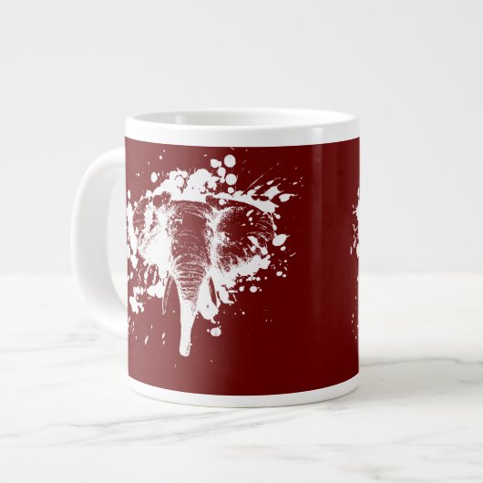 Angry Elephant in White Grote Koffiekop (Links)