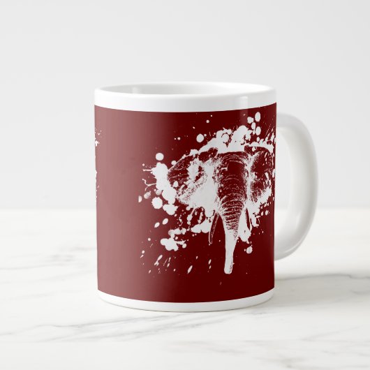 Angry Elephant in White Grote Koffiekop (Voorkant rechts)