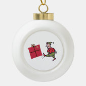 Angry Elf ceramic Christmas ball ornament (Voorkant)