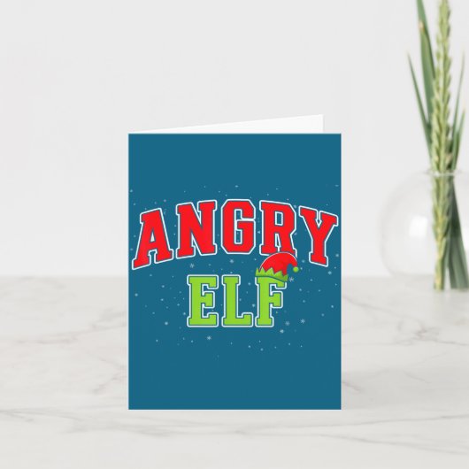 Angry Elf Christmas Family Matching Group Xmas  Kaart (Voorkant)