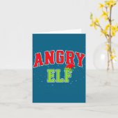 Angry Elf Christmas Family Matching Group Xmas  Kaart (Gele Bloem)