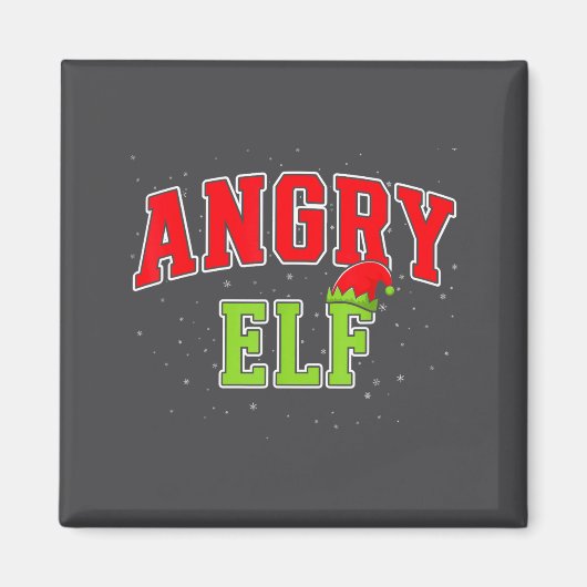 Angry Elf Christmas Family Matching Group Xmas Magneet (Voorkant)