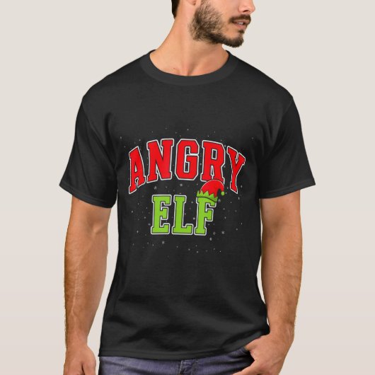 Angry Elf Christmas Family Matching Group Xmas T-shirt (Voorkant)