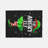 Angry Elf Christmas Girls Women Elf Squad Xmas Fam Fleece Deken (Voorkant (Horizontaal))