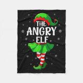 Angry Elf Christmas Girls Women Elf Squad Xmas Fam Fleece Deken (Voorkant)