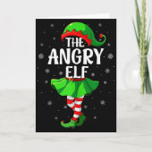 Angry Elf Christmas Girls Women Elf Squad Xmas Fam Kaart (Voorkant)