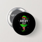 Angry Elf Christmas Girls Women Elf Squad Xmas Fam Ronde Button 5,7 Cm (Voorkant /achterkant)