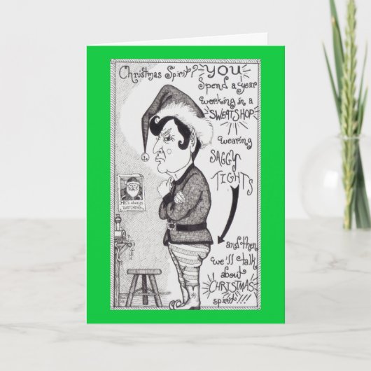 Angry Elf Feestdagen Kaart (Voorkant)