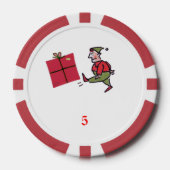 Angry Elf rood 5 gestreepte poker chip (Voorkant)
