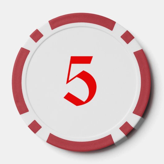 Angry Elf rood 5 gestreepte poker chip (Achterkant)