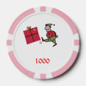 Angry Elf roze 1000 gestreepte poker chip (Voorkant)