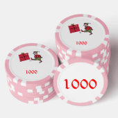Angry Elf roze 1000 gestreepte poker chip (Opstapeling)