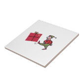 Angry Elf witte kleine keramische tegel Tegeltje (Zijkant)