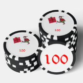 Angry Elf zwart 100 gestreepte poker chip (Opstapeling)