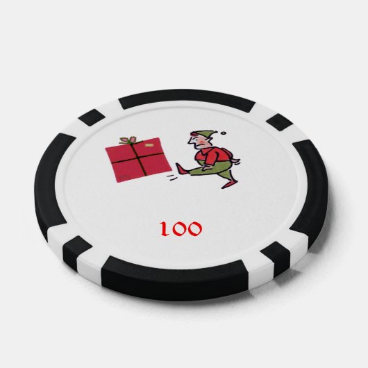 Angry Elf zwart 100 gestreepte poker chip (Enkel)