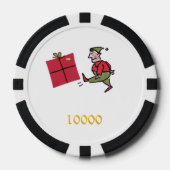 Angry Elf zwart goud 10000 gestreepte poker chip (Voorkant)