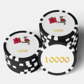 Angry Elf zwart goud 10000 gestreepte poker chip (Opstapeling)