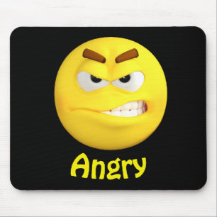 Angry Emoji Emoticon Cartoon Face Muismat