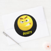 Angry Emoji Emoticon Cartoon Gezicht Ronde Sticker (Envelop)