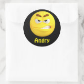 Angry Emoji Emoticon Cartoon Gezicht Ronde Sticker (Tas)