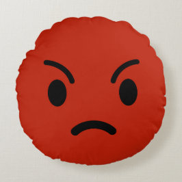 Angry Emoji Rond Kussen