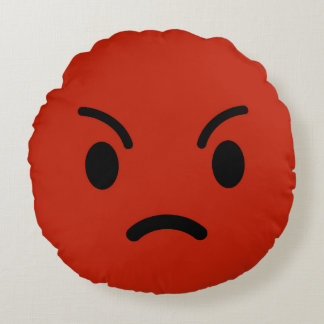 Angry Emoji Rond Kussen